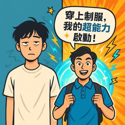 制服是日常超能力的載體——那件你每天穿上的，不只是布，而是讓你變身的魔法道具