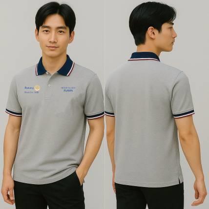 扶輪社灰色POLO衫｜六角排汗布 客製制服推薦