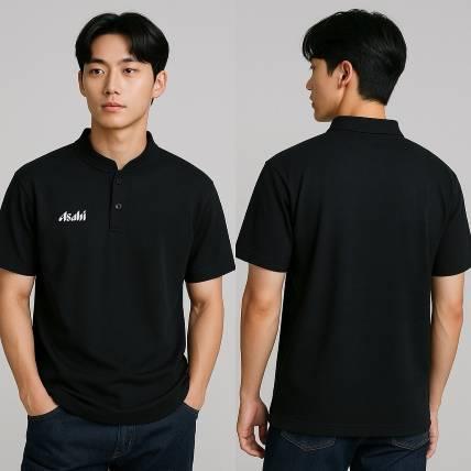 黑色立領POLO衫設計｜Asahi品牌制服 團體服推薦款