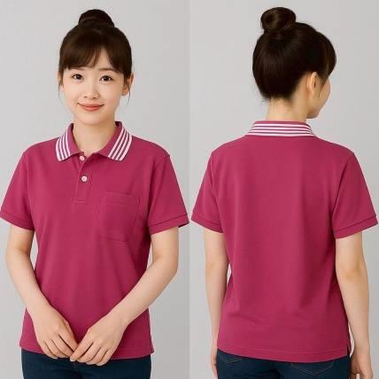 桃紅條紋領POLO衫｜高爾排汗布搭配經典設計的團體服人氣款