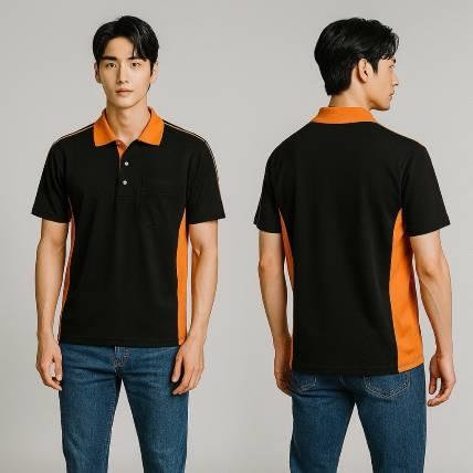黑橘撞色排汗Polo衫｜活力團體服人氣款