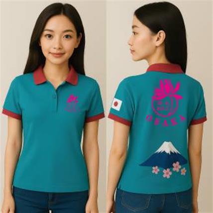 佛光山OSAKA團體POLO衫｜日式元素結合C+T排汗機能 × 富士山櫻花刺繡設計