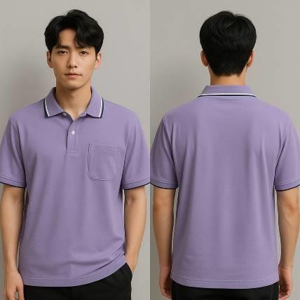 淡紫滾白排汗POLO衫團體服｜質感公司制服推薦