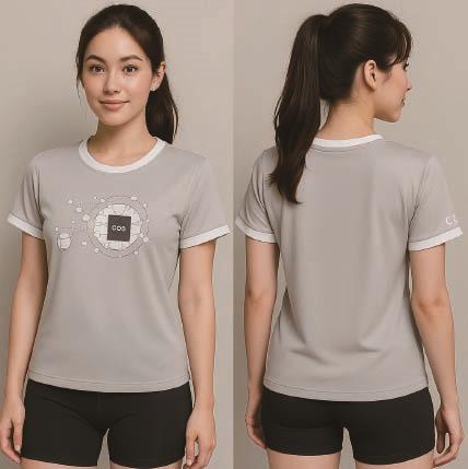 逢源科技感短袖T-shirt 制服設計｜灰色撞色拼接 × 排汗舒適款