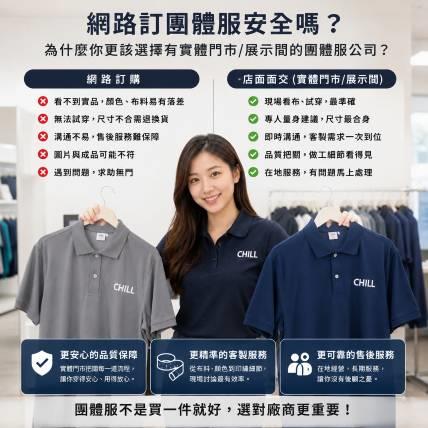 網路訂團體服安全嗎？為什麼你更該選擇有實體店面、展示間的團體服公司？
