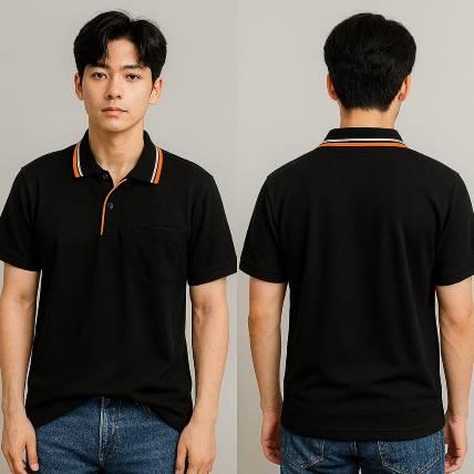 黑色撞色POLO衫－公司制服與團體服訂做新經典