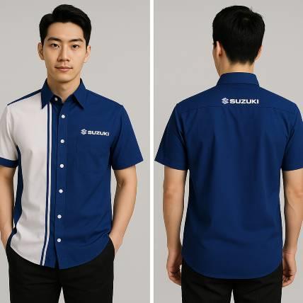SUZUKI企業制服訂做｜設計分享藍白撞色專屬制服