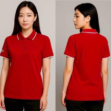 AUDI紅色網眼POLO衫｜經典團體服設計、制服首選