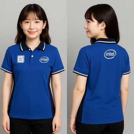Intel英特爾藍色POLO衫｜科技感撞色設計 × 清爽識別制服推薦