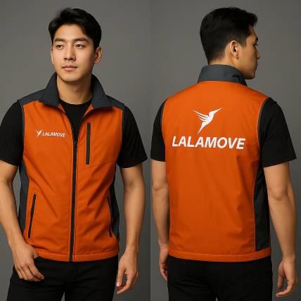 LALAMOVE橘黑防潑水背心｜品牌識別＋全天候機能的團體服推薦