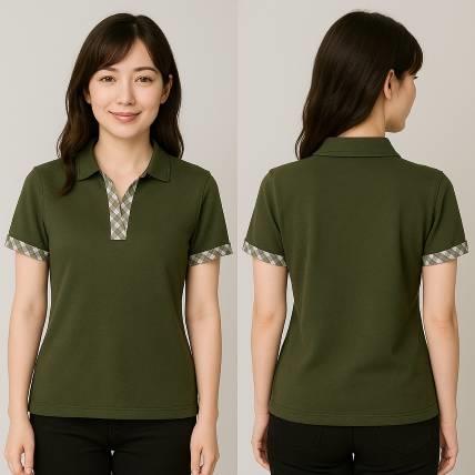 格紋領綠色排汗POLO衫｜團體服訂做與公司制服推薦