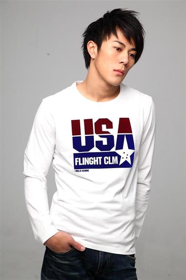 雙色植絨印花T SHIRT