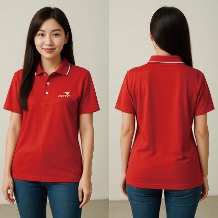 遠通電收紅色POLO制服｜c+t機能布料 × 強化企業識別與視覺亮點