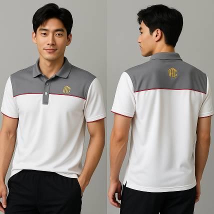 高爾布剪接POLO衫｜撞色線條與LOGO印製展現企業形象