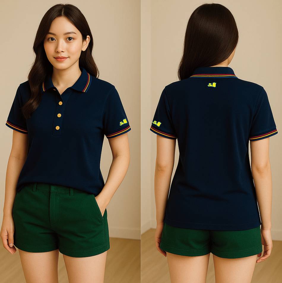 50嵐 POLO 制服 排汗材質設計|正反面展示