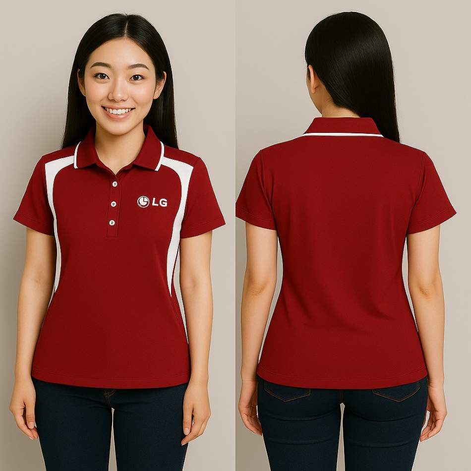 LG紅色撞色POLO衫|團體服 公司制服 客製化制服推薦