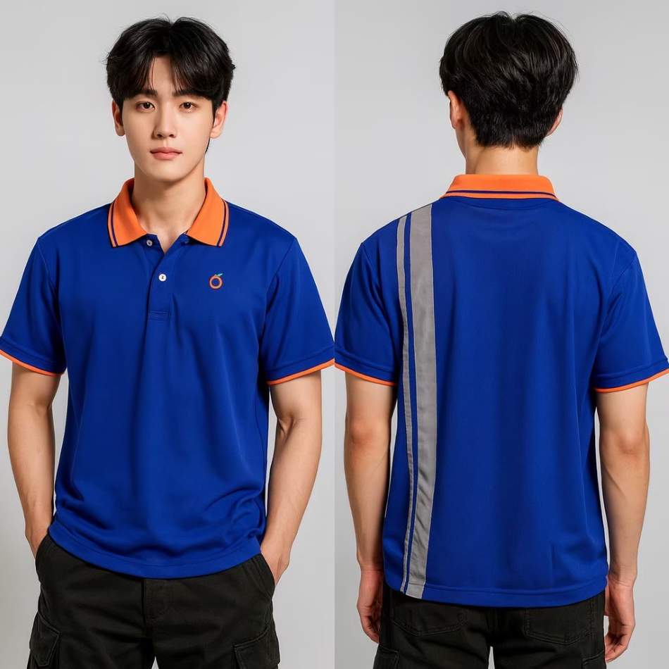 橘子工坊 透氣快感排汗布 Polo 衫 前後實拍 團體制服案例