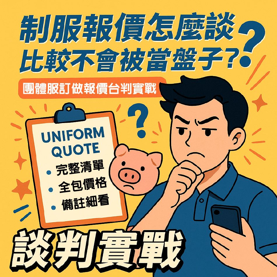 制服報價怎麼談比較不會被當盤子 團體服訂做報價談判實戰