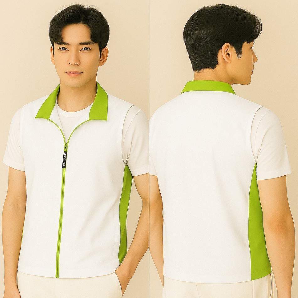白綠拼色排汗背心 團體服訂做推薦|團體制服推薦|公司制服推薦