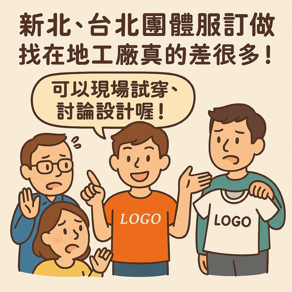 新北台北團體服設計推薦，團體制服在地工廠現場服務