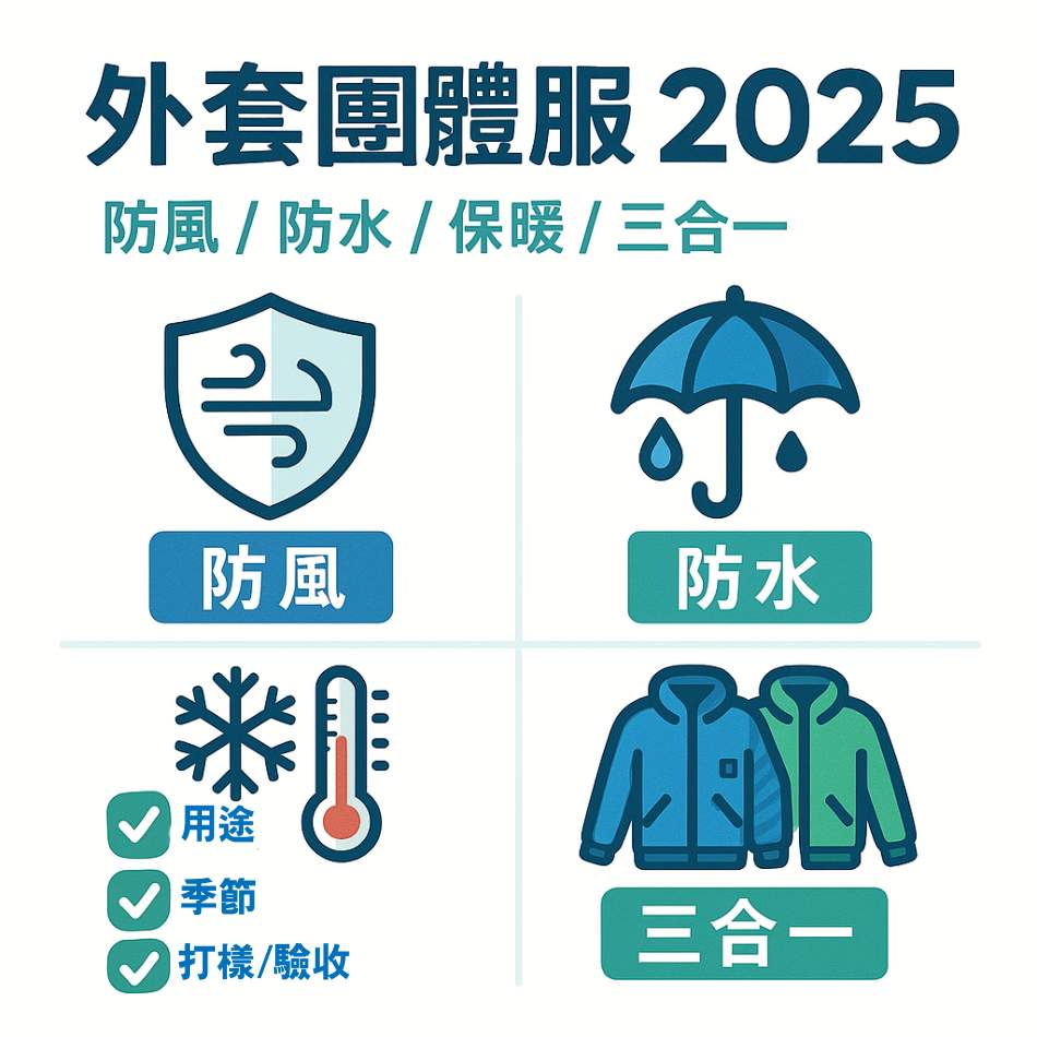 外套團體服推薦：防風、防水、保暖的設計差異與選購重點