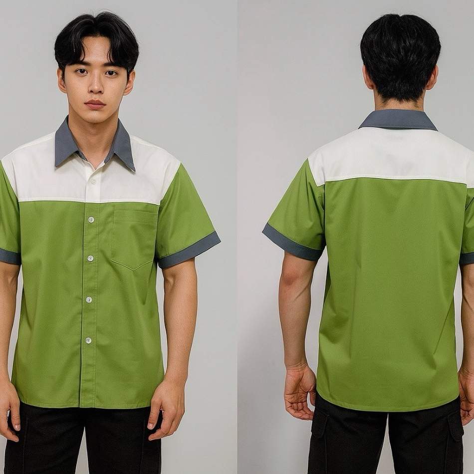 撞色短袖工作服 正反面 團體制服訂做推薦