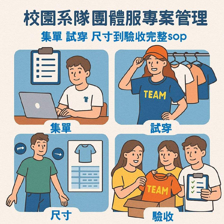 校園系隊團體服專案管理：集單、試穿、尺寸到驗收的完整 SOP