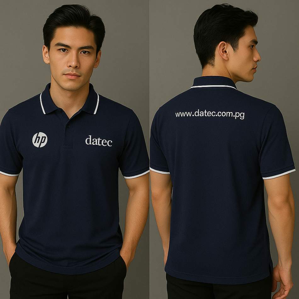 HP黑色POLO衫 datec團體制服展示|科技公司排汗團體服推薦