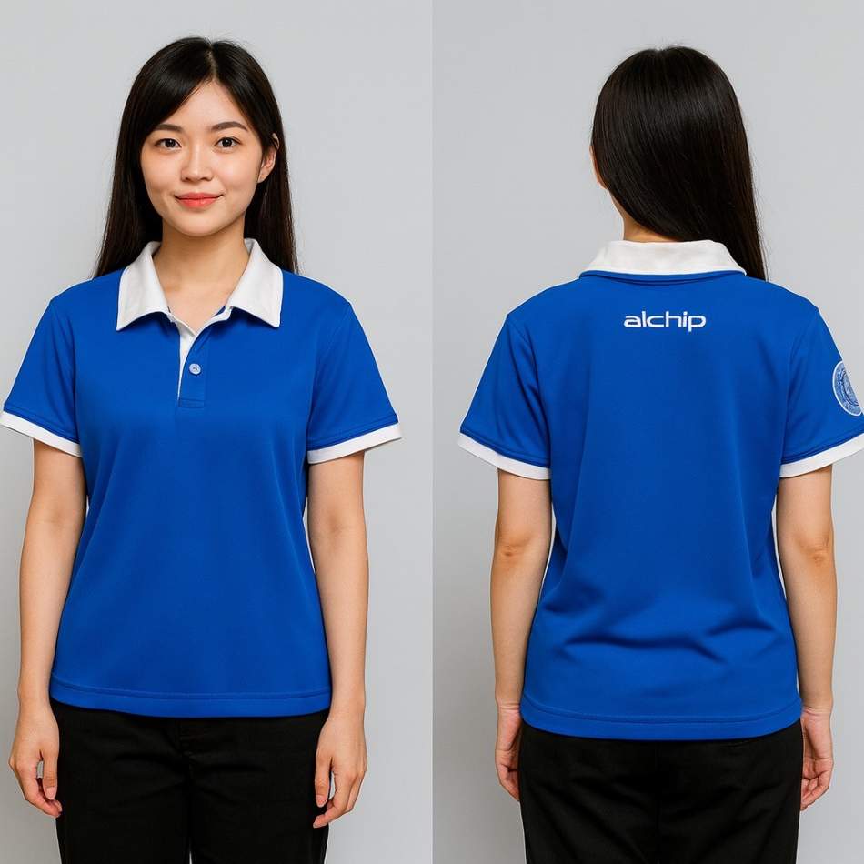 C+T 排汗 POLO 衫 藍白配色 前後實拍 團體服案例