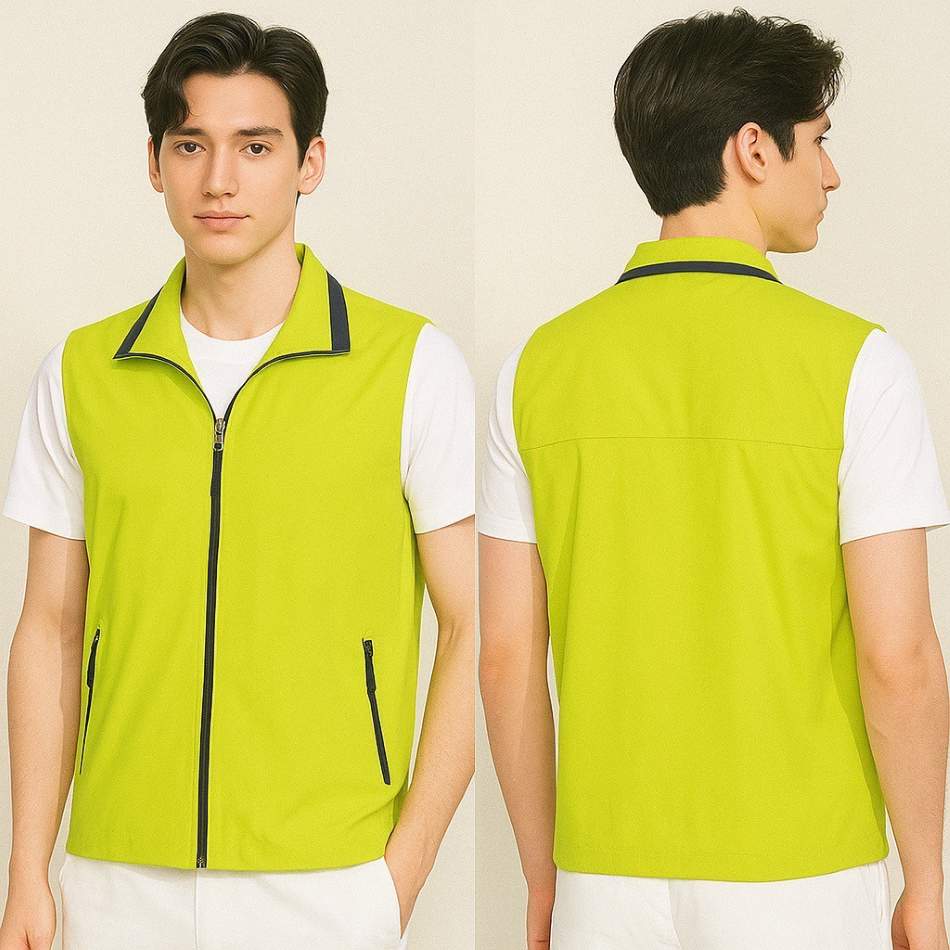 亮綠防風背心 拼色團體服｜團體服訂做｜制服訂做｜公司制服推薦｜防潑水輕量背心